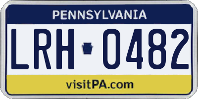 PA license plate LRH0482