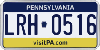 PA license plate LRH0516