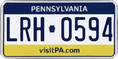 PA license plate LRH0594