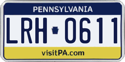 PA license plate LRH0611
