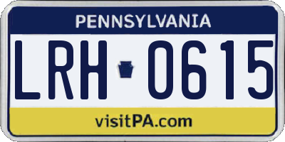 PA license plate LRH0615