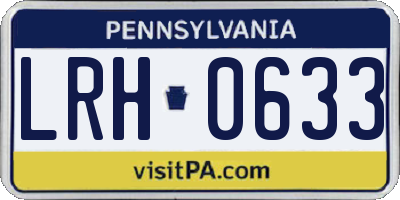 PA license plate LRH0633