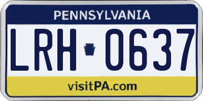 PA license plate LRH0637