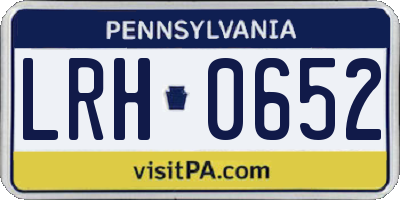 PA license plate LRH0652