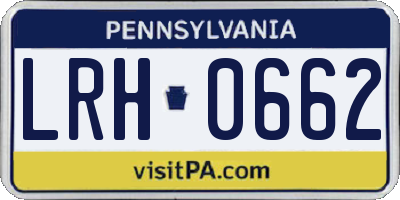 PA license plate LRH0662