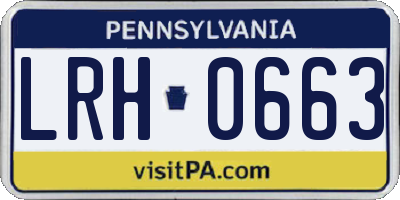 PA license plate LRH0663