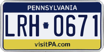 PA license plate LRH0671