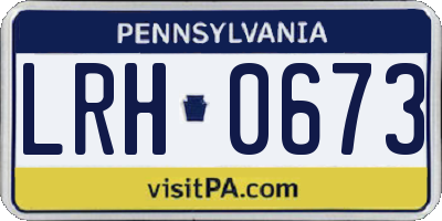 PA license plate LRH0673