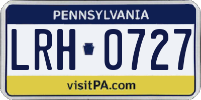 PA license plate LRH0727