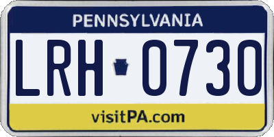 PA license plate LRH0730