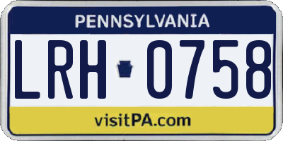 PA license plate LRH0758