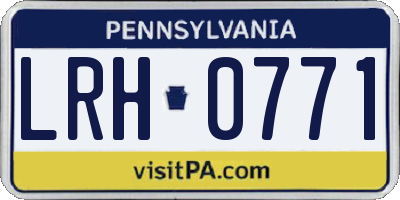PA license plate LRH0771
