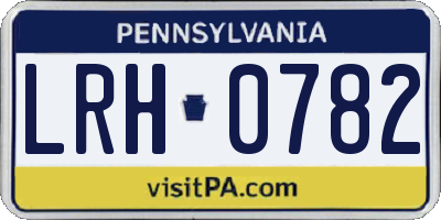 PA license plate LRH0782