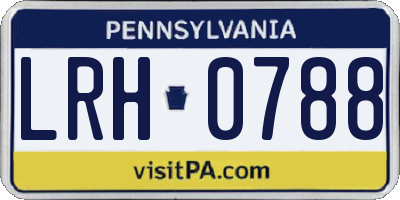 PA license plate LRH0788