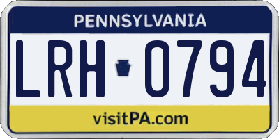 PA license plate LRH0794
