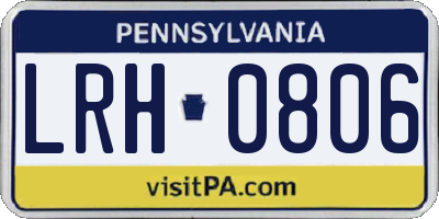 PA license plate LRH0806