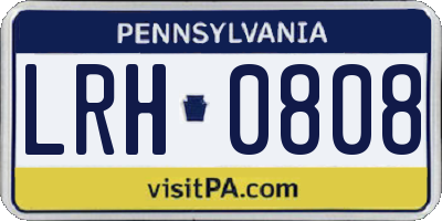 PA license plate LRH0808