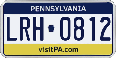 PA license plate LRH0812