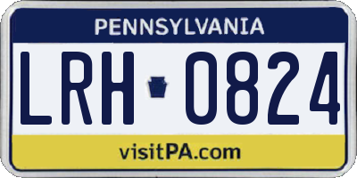 PA license plate LRH0824
