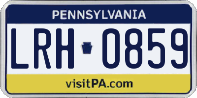 PA license plate LRH0859