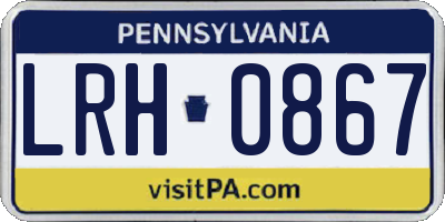 PA license plate LRH0867