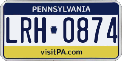 PA license plate LRH0874