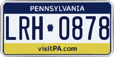 PA license plate LRH0878