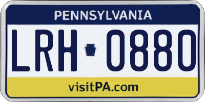 PA license plate LRH0880