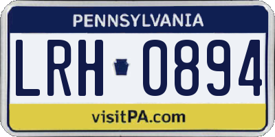 PA license plate LRH0894