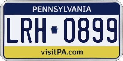 PA license plate LRH0899