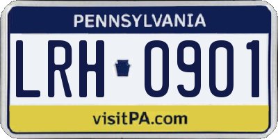 PA license plate LRH0901