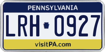 PA license plate LRH0927