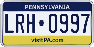 PA license plate LRH0997