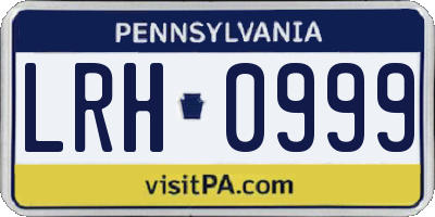 PA license plate LRH0999