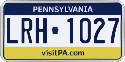 PA license plate LRH1027
