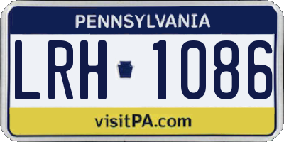 PA license plate LRH1086