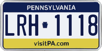 PA license plate LRH1118