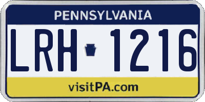 PA license plate LRH1216