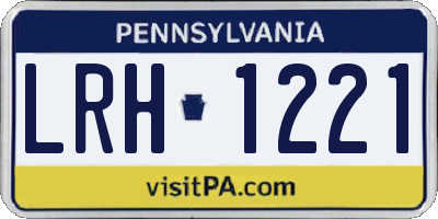 PA license plate LRH1221