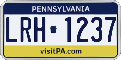 PA license plate LRH1237