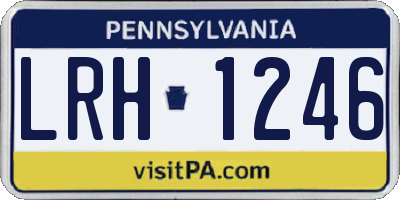 PA license plate LRH1246