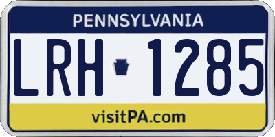 PA license plate LRH1285