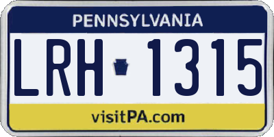 PA license plate LRH1315