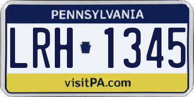 PA license plate LRH1345