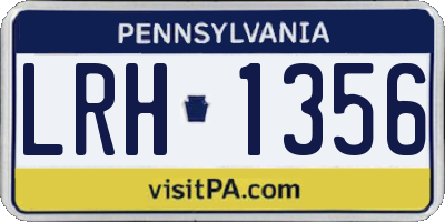 PA license plate LRH1356
