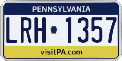 PA license plate LRH1357