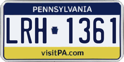 PA license plate LRH1361