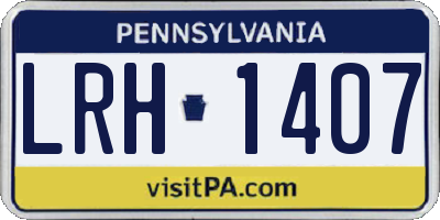PA license plate LRH1407