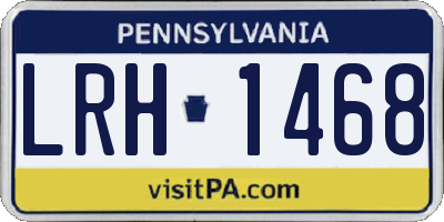 PA license plate LRH1468