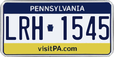 PA license plate LRH1545